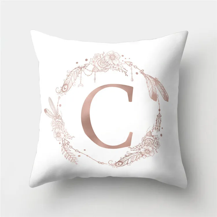 

2018 45x45cm Room Decoration Letter Pillow English Alphabet Polyester Cushion cover Use For Home Sofa Car Office
