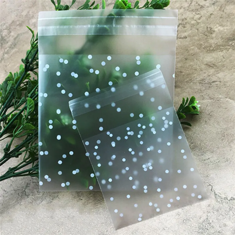 

100Pcs/Set Self Adhesive Translucent Dots Christmas Gift Bag Durable Multiuse Birthday Party Wedding Cookie Candy Packaging Bag