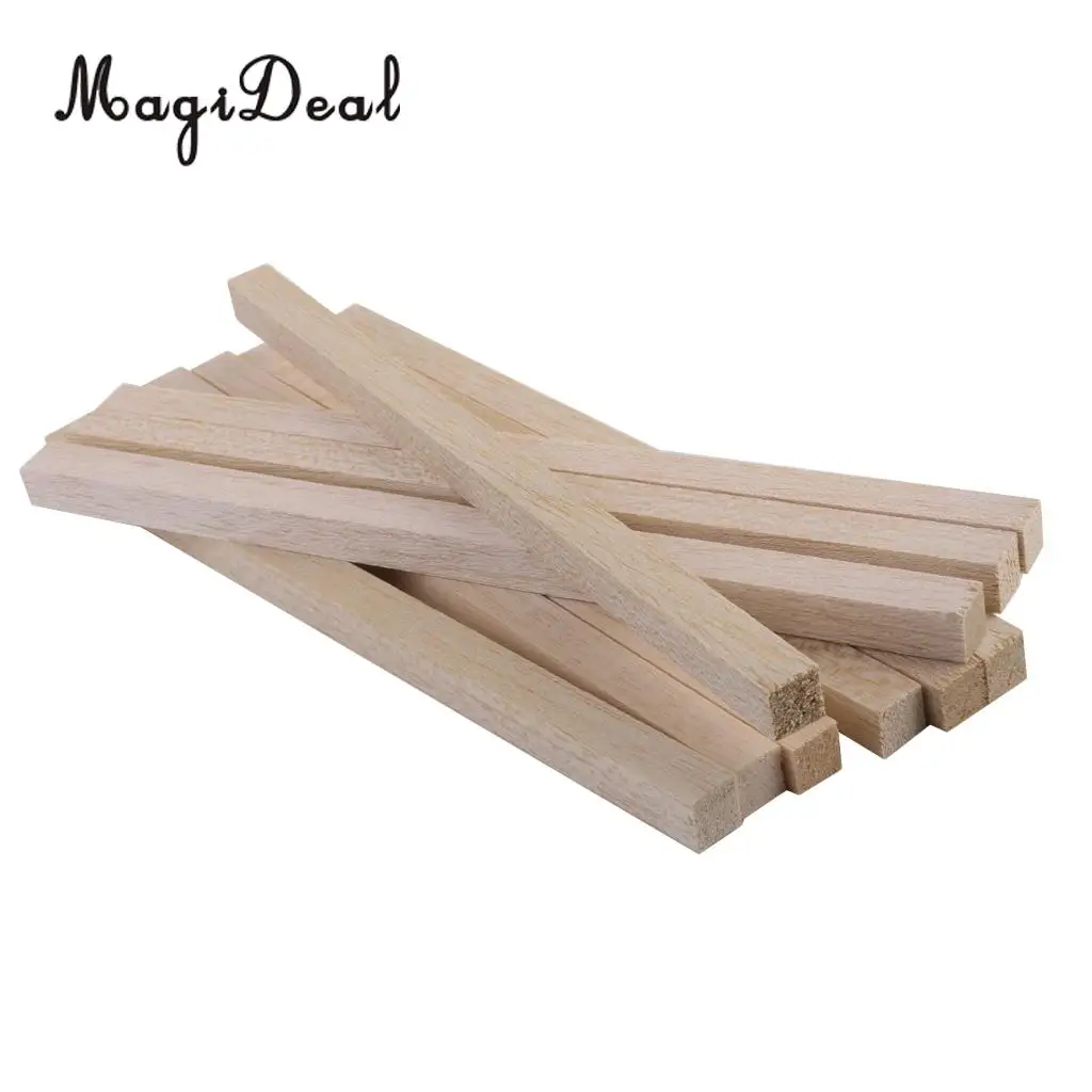 MagiDeal Newest 10Pcs/Lot Natural Wood Sticks Hobby Stick Kids Hand Craft Funny Art DIY Making Wedding Party Project Supplies 