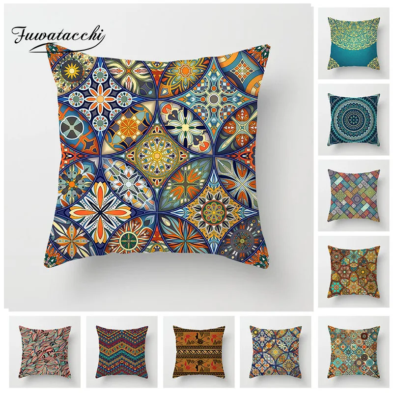 

Fuwatacchi Bohemian Style Cushion Cover Woven Linen Geometric Pillow Cover for Car Home Living Room Sofa Decorative Pillowcase