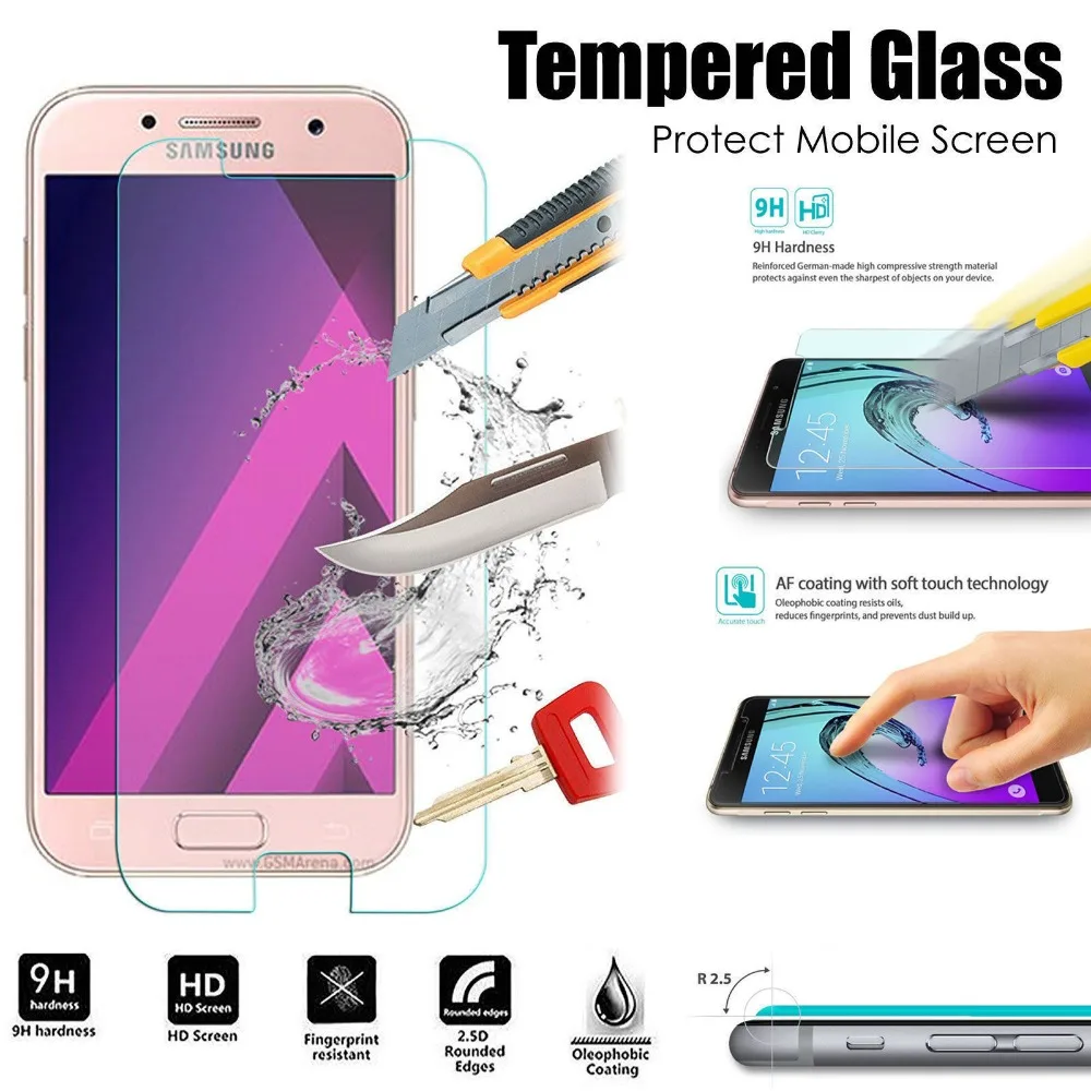 Для Samsung Galaxy J5 (2016) J510FN J510F J510G J510Y J500 Prime J3 2017 2016 J7 Закаленное стекло Защитная пленка