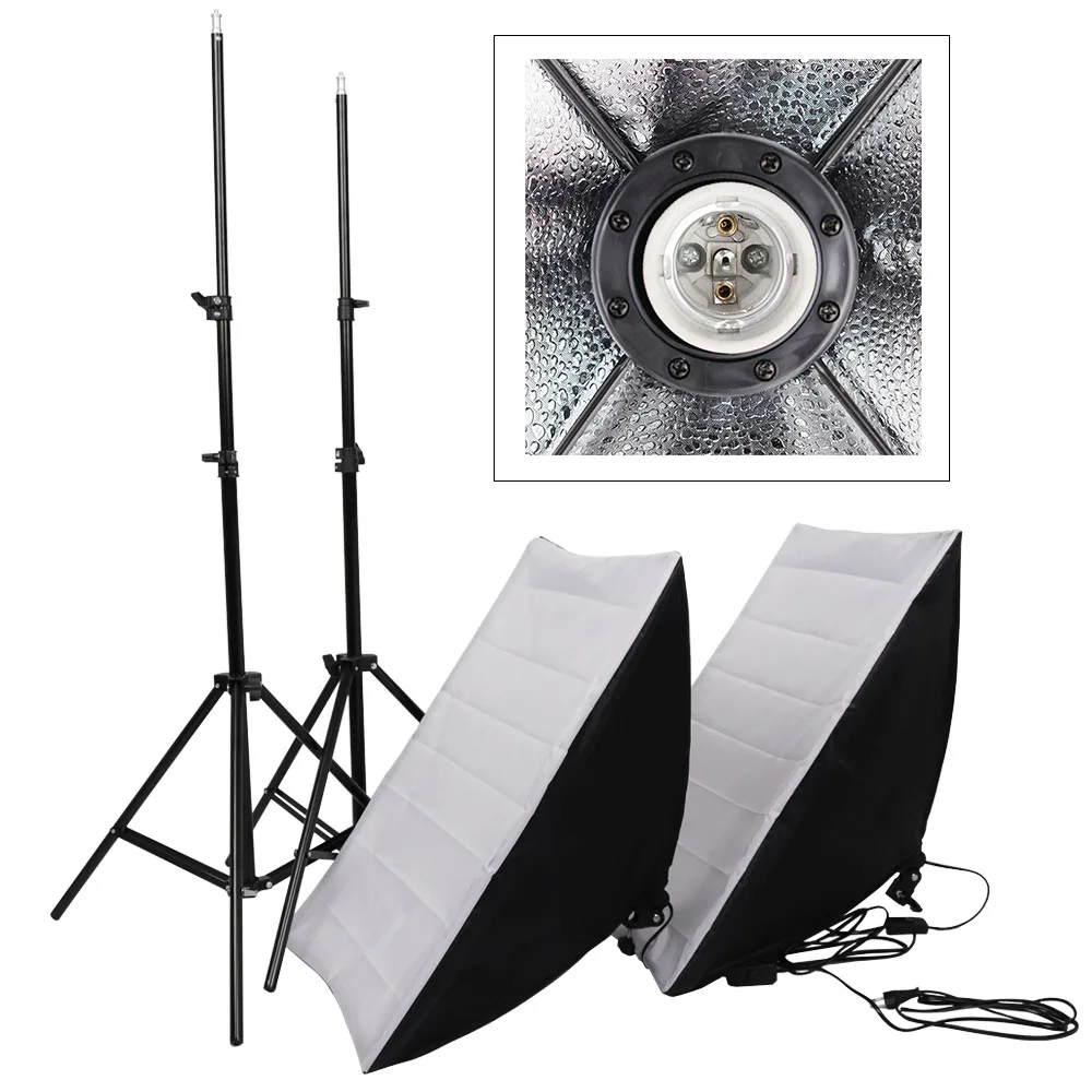 

50x70cm Photography Studio Camera Softbox With 2m Light Stand Kit Photographic Equipment for DSLR Photo Studio Lighting Box
