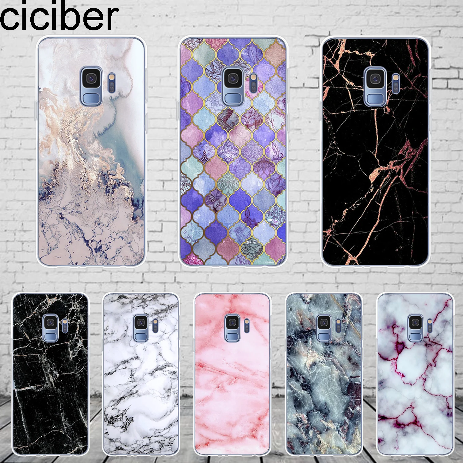 

ciciber Colored Marble Coque For Samsung Galaxy S 6 7 8 9 Edge Plus Phone Case For Galaxy Note 4 5 8 9 Cover Fundas Soft TPU