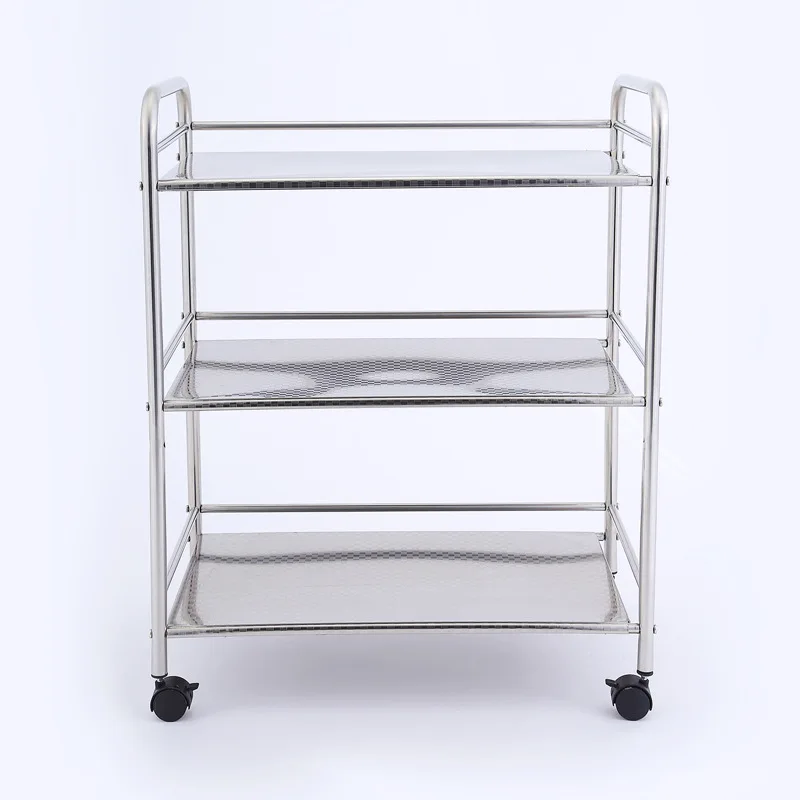  Kitchen Storage Stainless Steel Plate Stand Silver Bathroom Organizer Kitchen Rack 3-Shelf Shelving