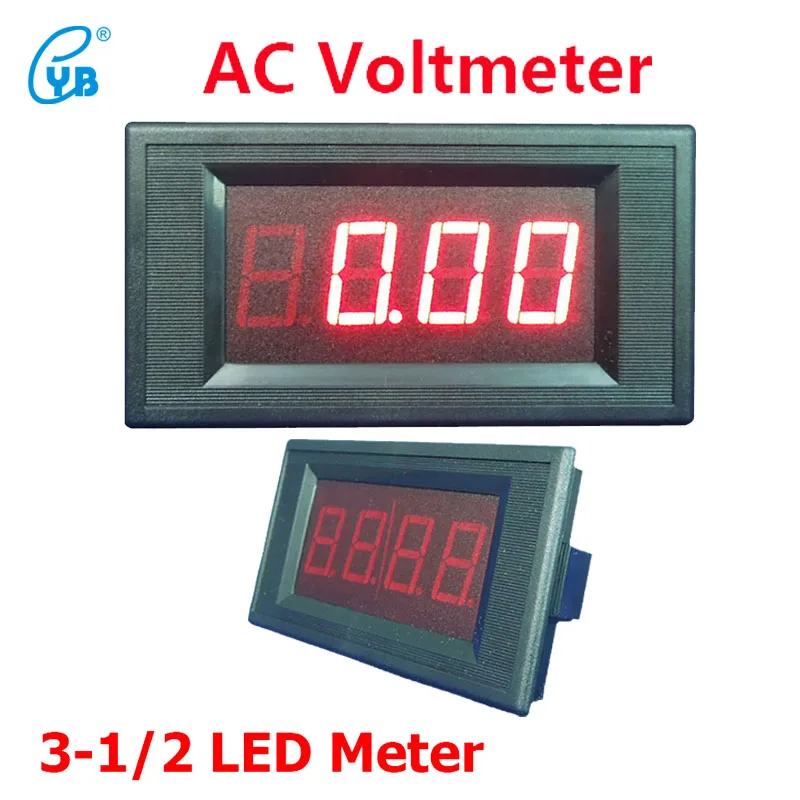 YB5135A измеритель напряжения переменного тока три с половиной Цифровой вольтметр переменного тока цифровой дисплей вольтметр светодиодный измеритель напряжения переменного тока тестер красные слова