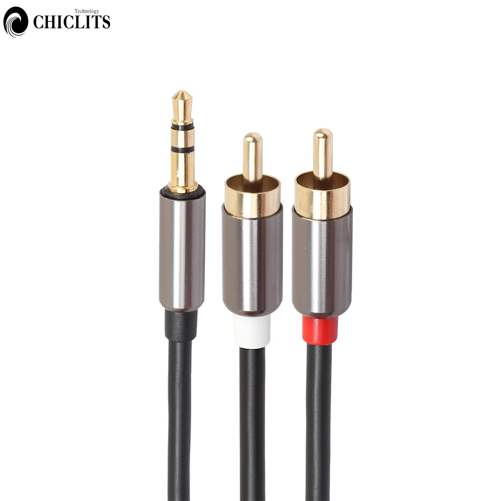 

1M Audio Cable 2RCA to 3.5 Audio Car Cable RCA 3.5mm Jack Male to Male RCA AUX Cable for Amplifier Phone Headphone Speaker