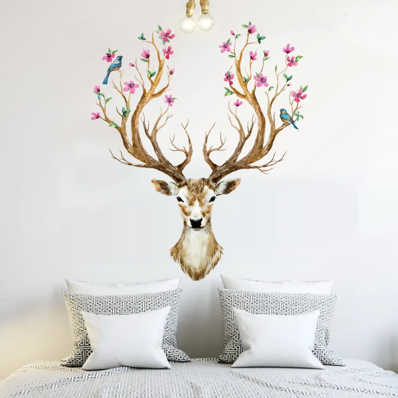 3D Deer Wall Stickers For Kids Rooms Living Room B...