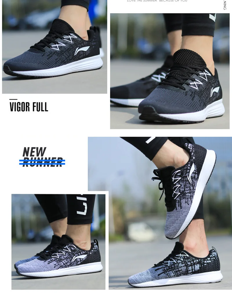 Li-Ning/мужские кроссовки для бега на подушке со звездами, дышащие Текстильные кроссовки, спортивная обувь с подкладом, светильник, ARHM063 XYP467