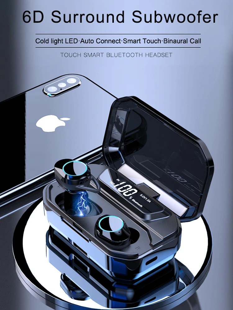 

TWS Bluetooth 5.0 Earphone With digital display Bluetooth wireless stereo headset 3300MA Charging Box waterproof for galaxy buds