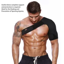 Adjustable Breathable Gym Sports Care Single Shoulder Support Back Brace Guard Strap Wrap Belt Band Pads Black Bandage Men&Women