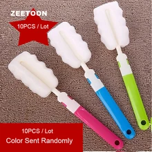10 шт./лот PP Длинные ручки чашки кисти мягкая губка чайная чашка мойка стекло чистящий инструмент бутылка очиститель посуда цвет отправлен случайным образом