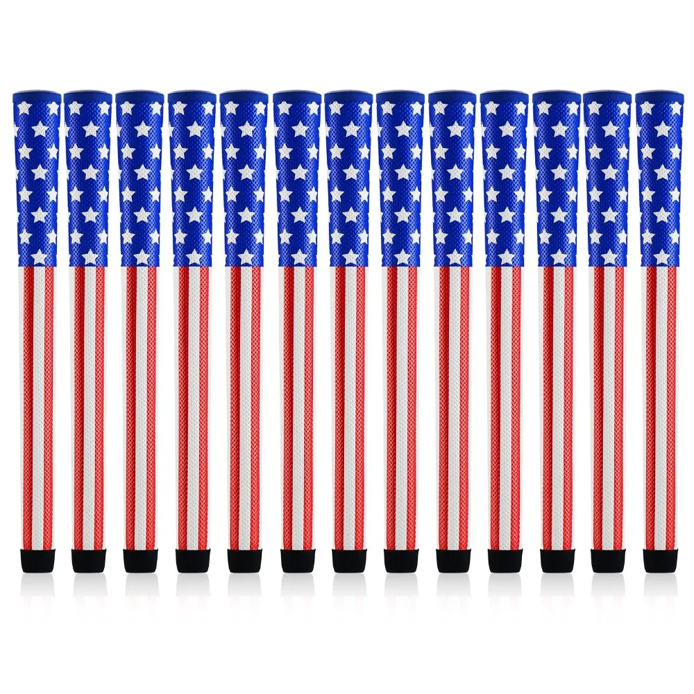 

New USA Flag Golf Grips 8x Standard Midszie PU Leather Anti Slip Club Grips