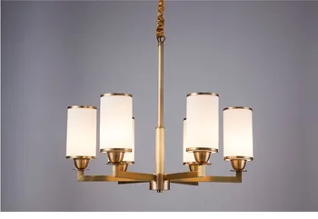 

Modern Full Bronze Copper Chandelier for Bedroom Kitchen Living Room Glass Lampshade Ceiling Home Lighting BLC015
