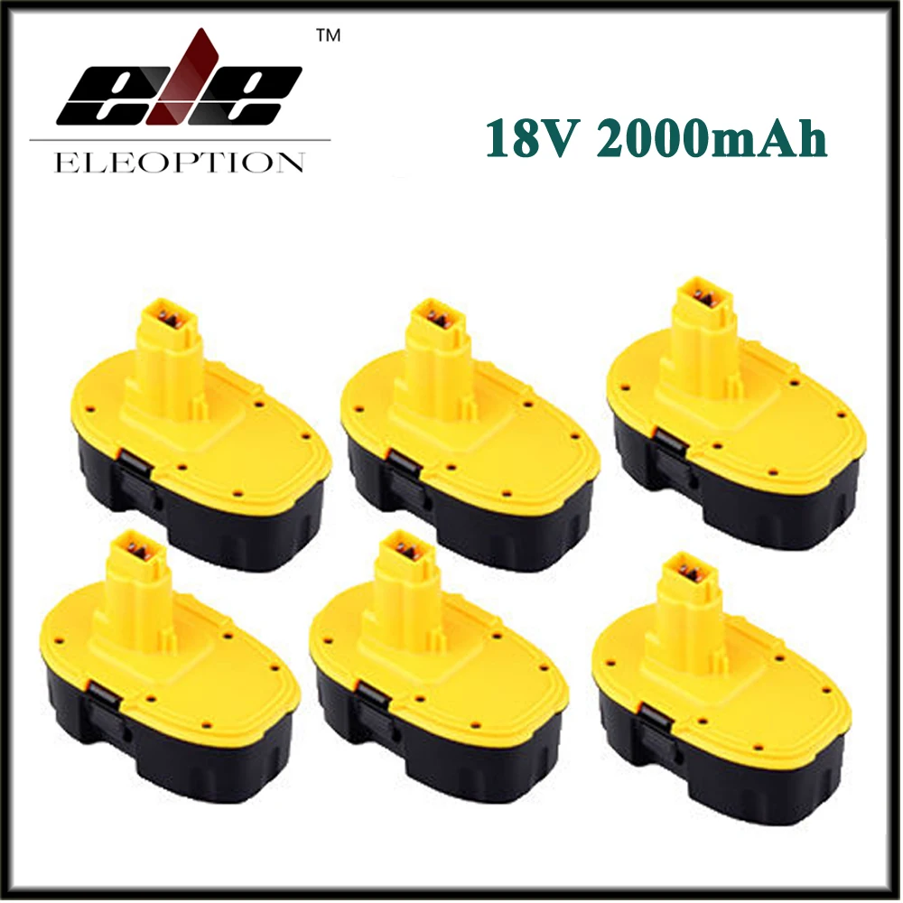 

6x Eleoption 18V 2000mAh 2.0AH Battery DE9039 DE9096 for DC720 DC825 DC925 DCD925 18 Volt