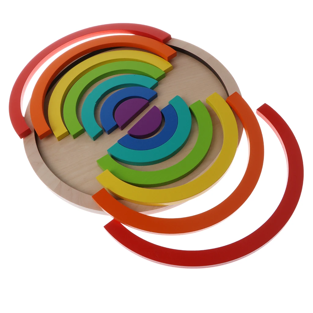 Wooden Stacking Rainbow Arch Building Blocks Educational Toy Set Perfect gift for kids Games and Puzzles