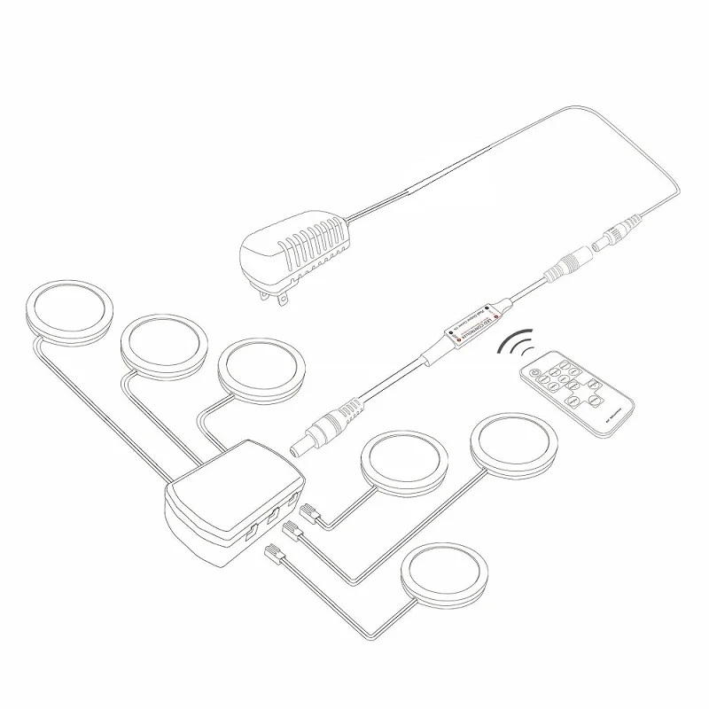  3/4/6/8 PCS Under Cabinet Lighting Remote Control Dimmable LED Light Kitchen Under Counter Showcase - 32964911907