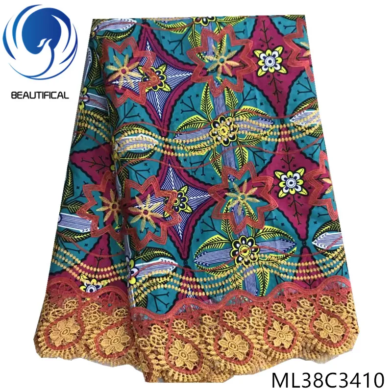 

BEAUTIFICAL African Lace Wax Lace With Guipure Prints Fabric Ankara Lace Wax 2019 ML38C34