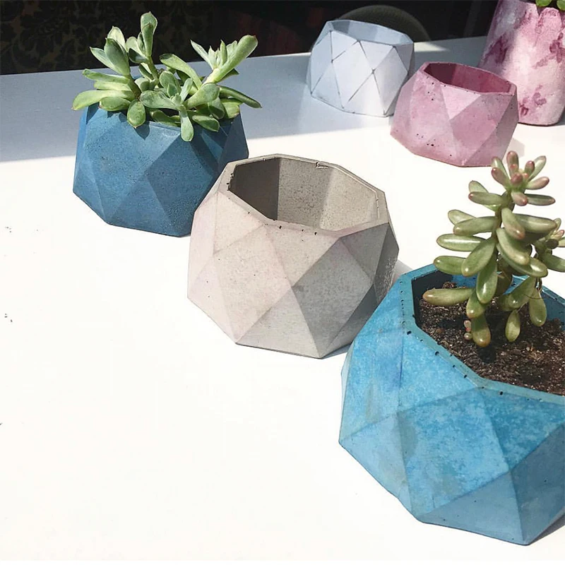 Бетонная форма, большой геометрический дизайн, сделай сам, садовый цветочный горшок, цементная форма, чашка для свечей, суккулентное растение, горшечная глина, гипсокартон