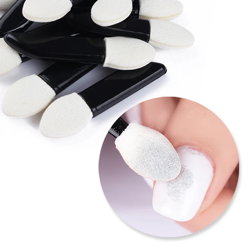 

UR SUGAR 20pcs/50pcs Sponge Nail Powder Glitters Puff Brush Eyeshadow Stick Pen Double-sided Makeup Manicure Nail Art Tool