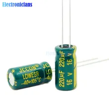10 шт. Алюминий электролитический конденсатор с алюминиевой крышкой, 16V 220 мкФ 6x12 мм 470 мкФ 8x12 мм 1000 мкФ 10x17 мм 1500 мкФ 10x20 мм 2200 мкФ 10x20 мм