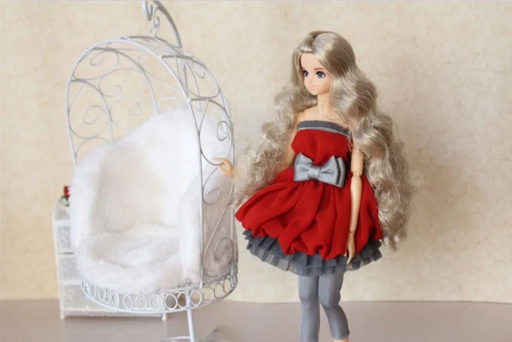 1/6 BJD кукла миниатюрная мебель корзина железный стул-pullip msd