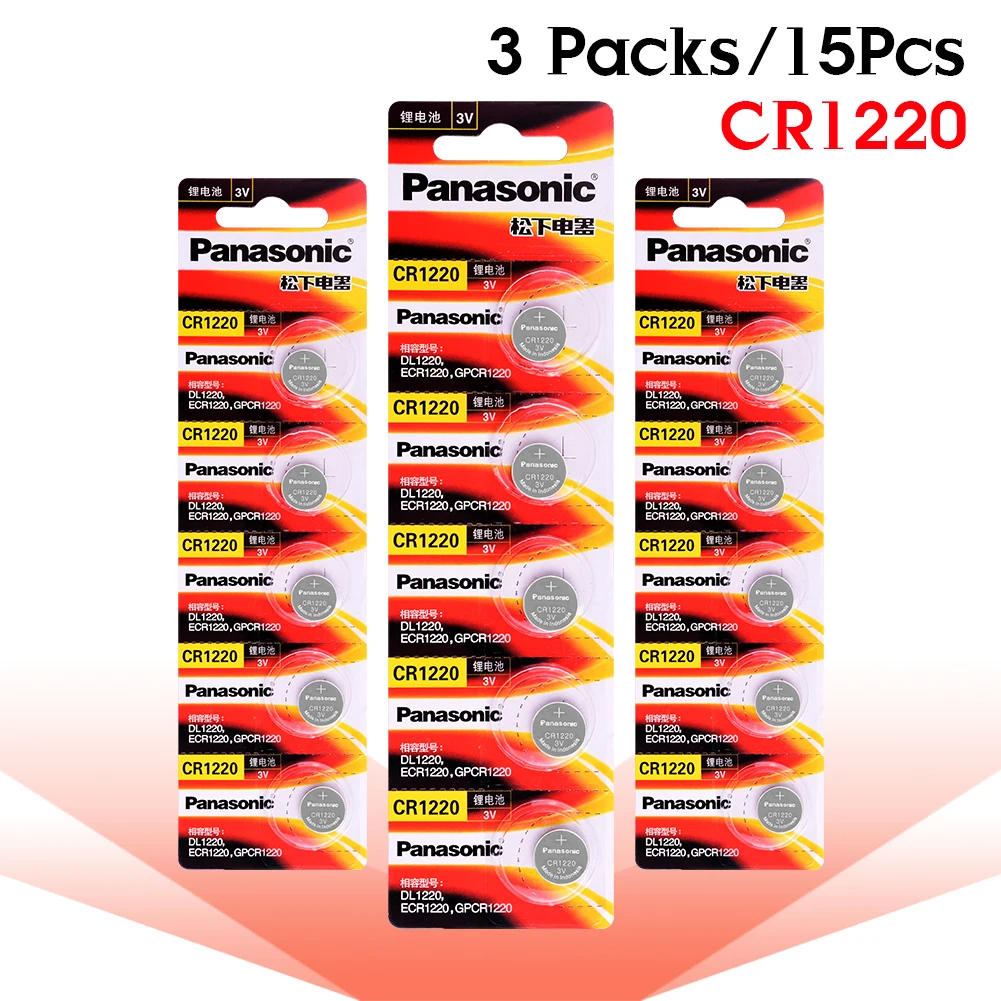 

15pc brand for PANASONIC cr1220 3v button cell coin batteries for watch DL1220 BR1220 ECR1220 LM1220 KCR1220 KL1220