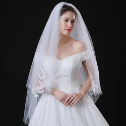 Free Shipping 2020 Wedding Veil 2 Layers Bridal Veil Elegant White Ivory  Wedding Accessories In Stock