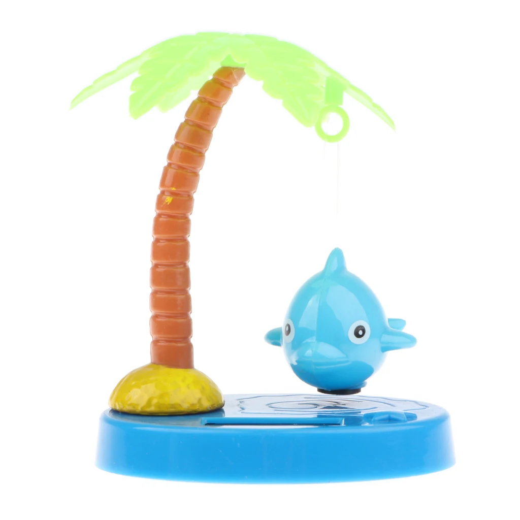 Solar Powered Dancing Fish with Coconut Palm   Toy Kids Birthday Gift Car Dashboard Ornament