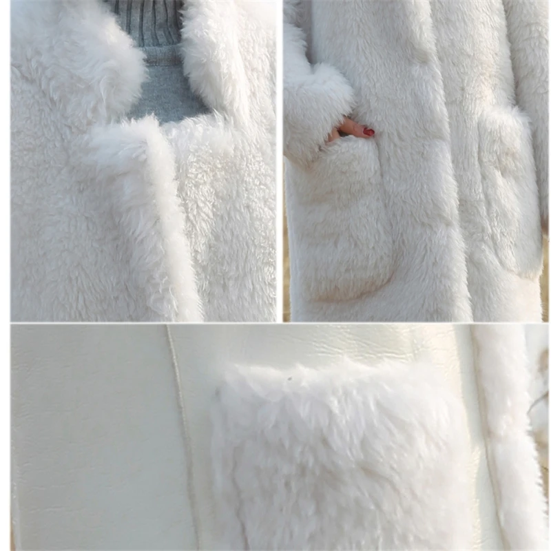Kw150 milk Dame Section Fourrure Manteau De Solide Lâche Debout Col Femelle Poche White Veste Hiver Pardessus Longue Kulazopper Laine Automne Chaud Brown Uf4Rq