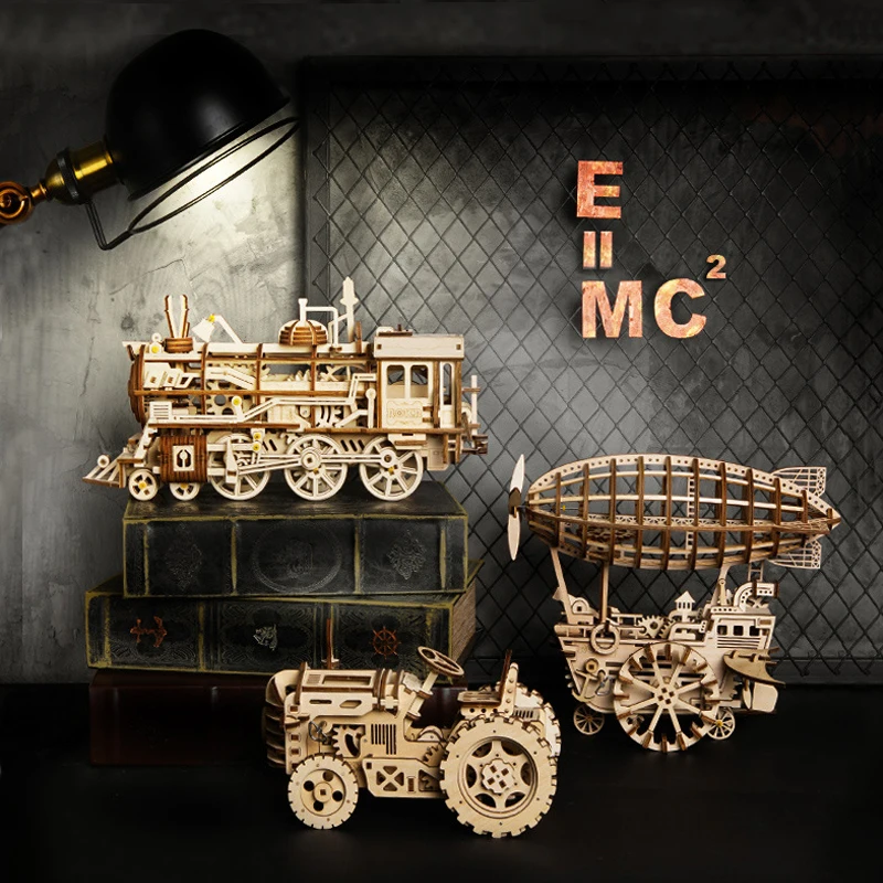 

Three types Run Game DIY Waterwheel Coaster Wooden Model Building Kits Assembly Toy Gift for Children Adult