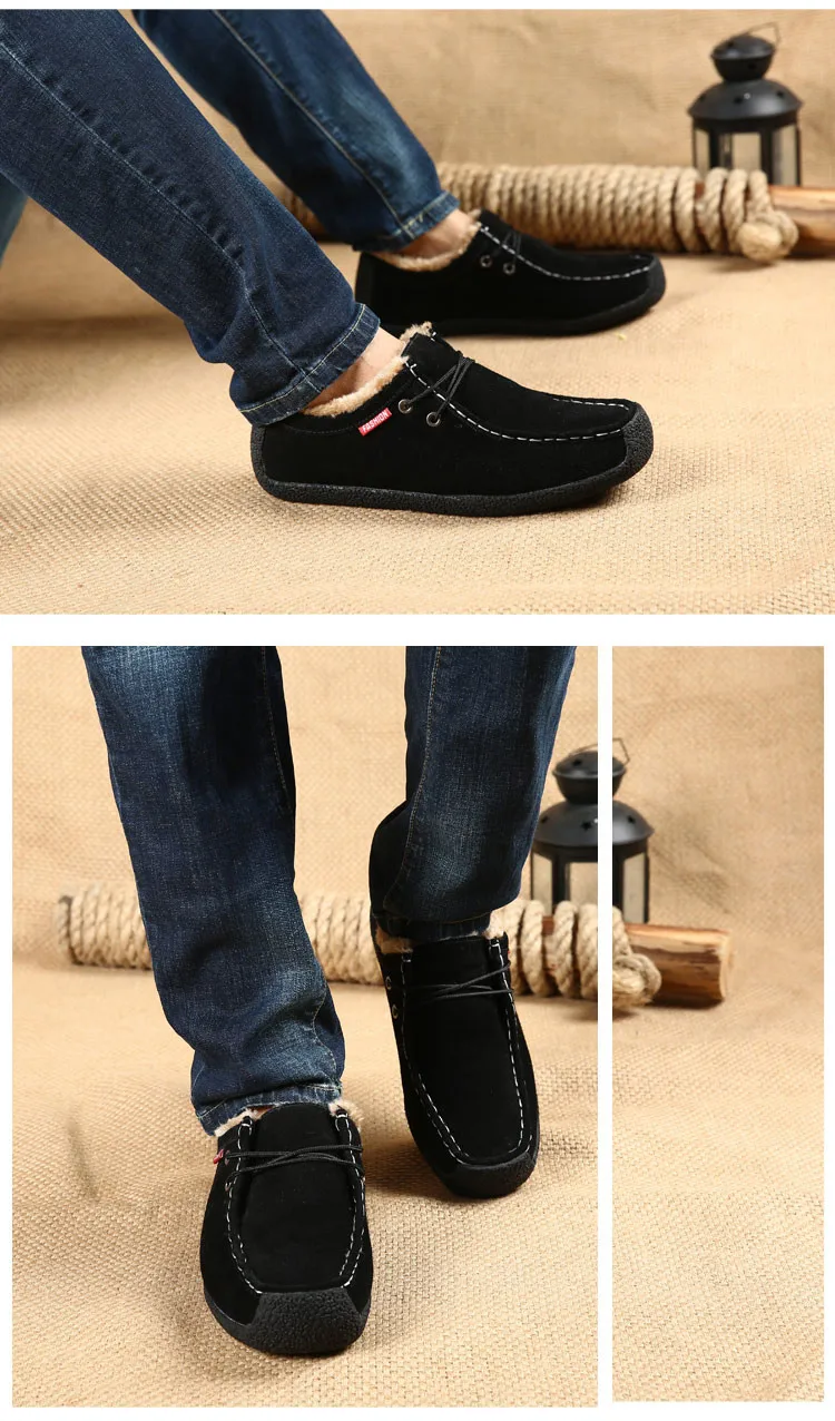 39-51 зимняя обувь для мужчин размера плюс противоскользящие зимние ботинки мужские плюшевые теплые мужские ботинки кофейного и черного цвета