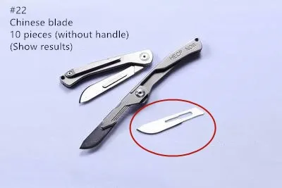 NO.22 10pc Титановый сплав складной универсальный нож хирургическое лезвие EDC портативный открытый складной нож универсальный нож можно заменить лезвие - Цвет: NO.22 10pc