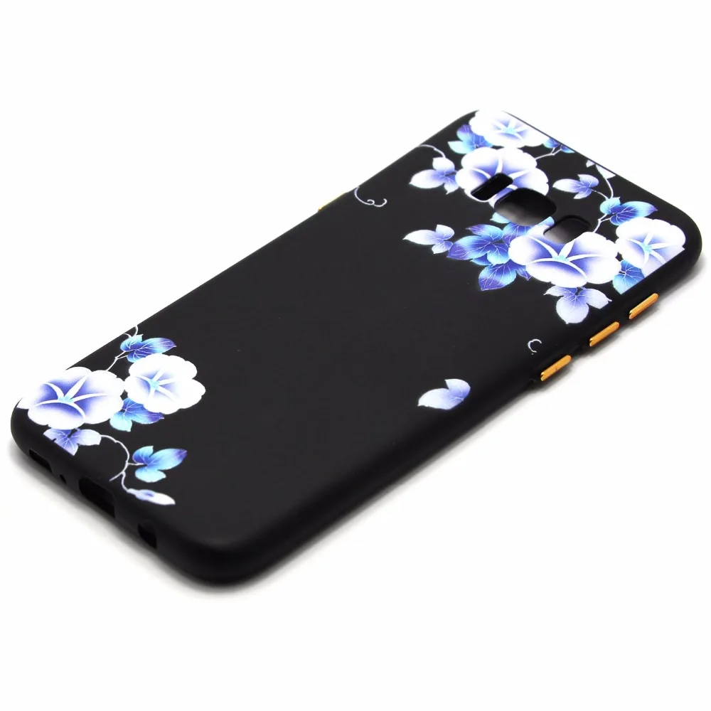 Для Samsung Galaxy S8 плюс Чехол мягкий чехол TPU цветок черный для S5 s6 S6 Edge S7 S7edge|case for samsung