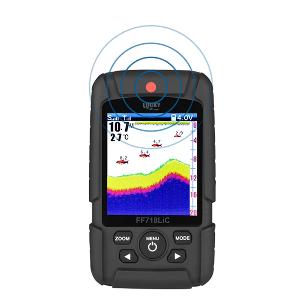 

LUCKY FF718LiC - W Wireless Fish Finder Fish Alarm System 90 Degree Sonar Detection Fishing Gear With Screen Display