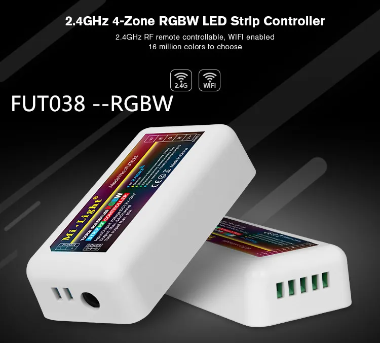 LED контроллер milight 2,4G один цвет CCT RGB RGBW/CCT диммер светодиодные полосы 12-24 V контроллер FUT035 FUT036 FUT037 FUT038 FUT039 - Цвет: RGBW -FUT038