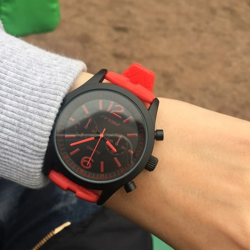 SINOBI Sport Women Watch Waterproof Silicone Lady Wrist Watches Quartz Clock Female relogio feminino Running Fitness Yellow 2018