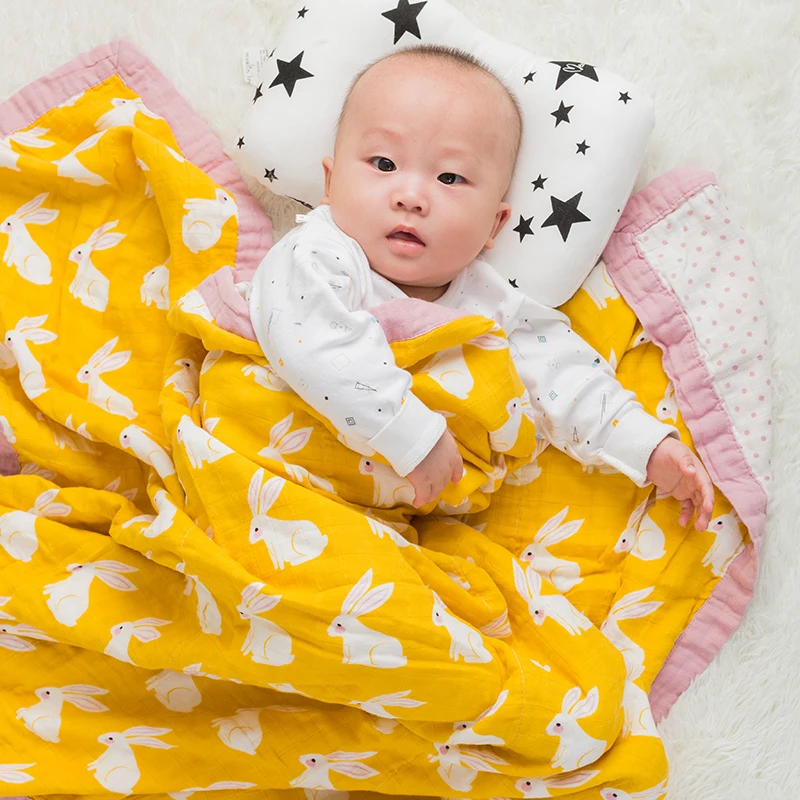 Детские Обёрточная бумага хлопок Одеяло многофункциональный 2 слоя муслин детское для новорожденных одеяло ребенка пеленать Одеяло 120*120 см