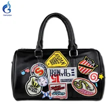 Gamystye 2017 New Women PU Shoulder Bags Strap High Quality Hasp Hard Trunk Patchwork Women Messenger Bags Famous Brand Cartoon