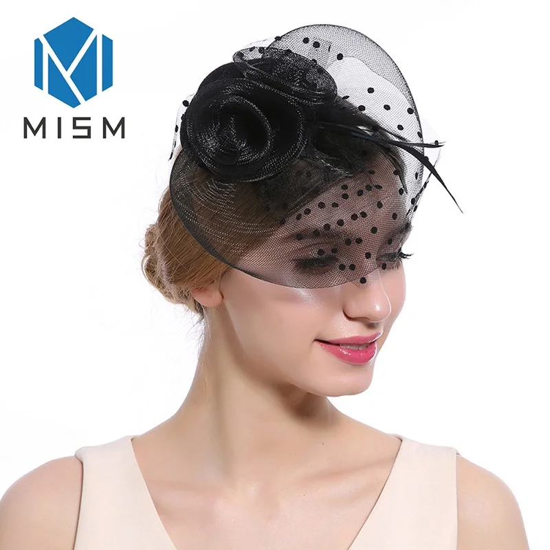 

M MISM Womens Hair Accessories Wedding Dance Flowers Fascinator Hair Clips Mesh Veil Hair Ornaments Headwear Headpiece Hairpins