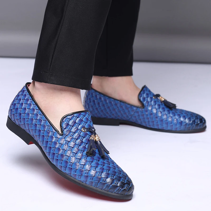 2019 Plus Size Men Leather Shoes Breathable Casual Male Weave Man Wedding Formal Driving Designer Fashion Loafers huismerk kopen in de aanbieding 2019 Plus Size Men Leather Shoes Breathable Casual Male Weave Man Wedding Formal Driving Designer Fashion Loafers huismerk kopen in de aanbieding