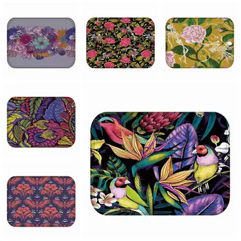 

Flannel Door Mats Vintage Colorful Flower Printing Floor Mat Bedroom Doormat Bathroom Carpet