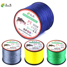 HENGJIA 500 м 4 пряди плетения лески PE плетеная супер сильная многоволоконная PE плетеная рыболовная леска 10 20 30 40 60 70LB