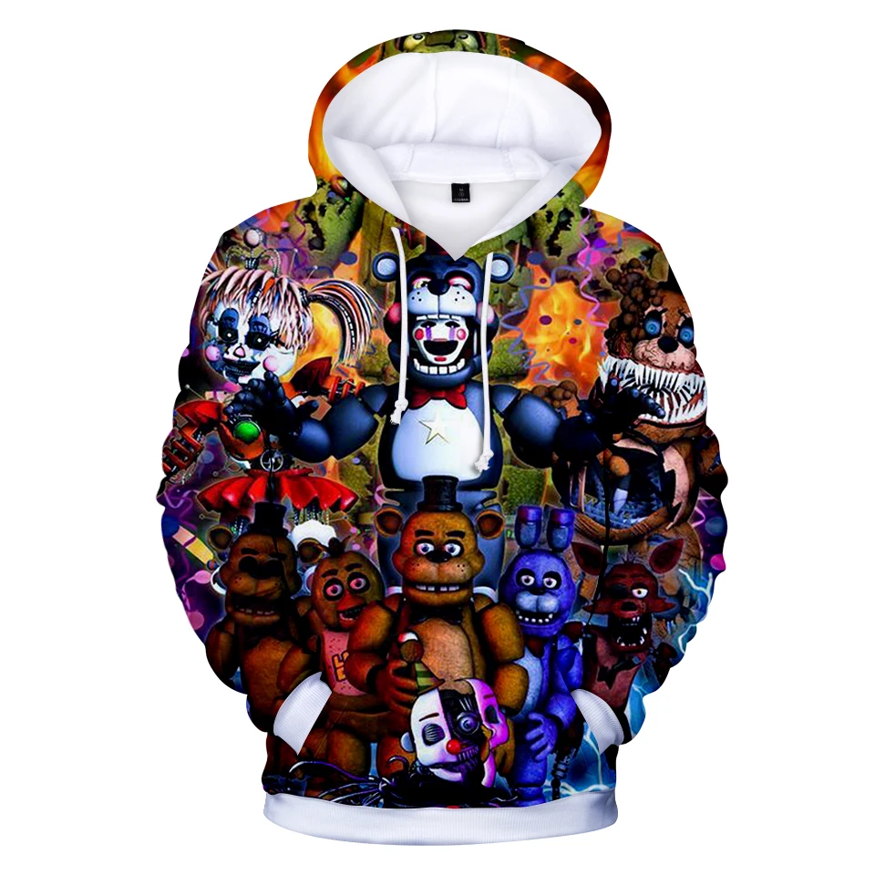 5, Red Boys Five Nights at Freddys Thin Cotton Hoodie Sweatshirt