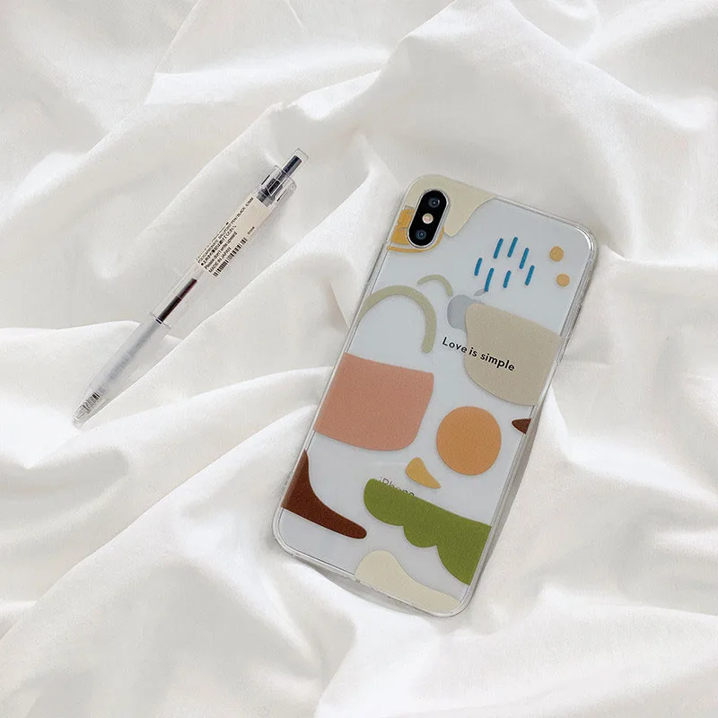 

Doodle platter personality phone case for iPhone 6 6s 7 8 personality silicone all-inclusive soft case for iPhone X XS XR MAX