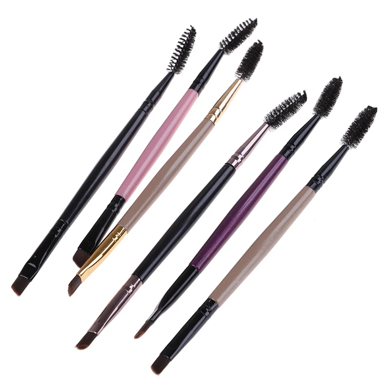 1Pcs Double Head Eyelash Eyebrow Brush Brush Eyelash Eyebrow Cosmetics Beauty Tools Beveled Spiral Brush