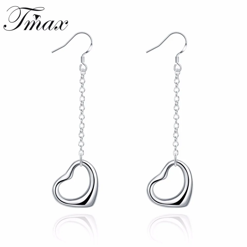 TengMaxi Classic Heart Long Stud Earrings For Women Accessories New