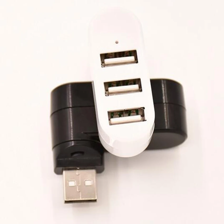Zerosky Rotatable High Speed 3 Ports USB HUB 2.0 USB Splitter Adapter For Notebook/Tablet Computer PC Peripherals