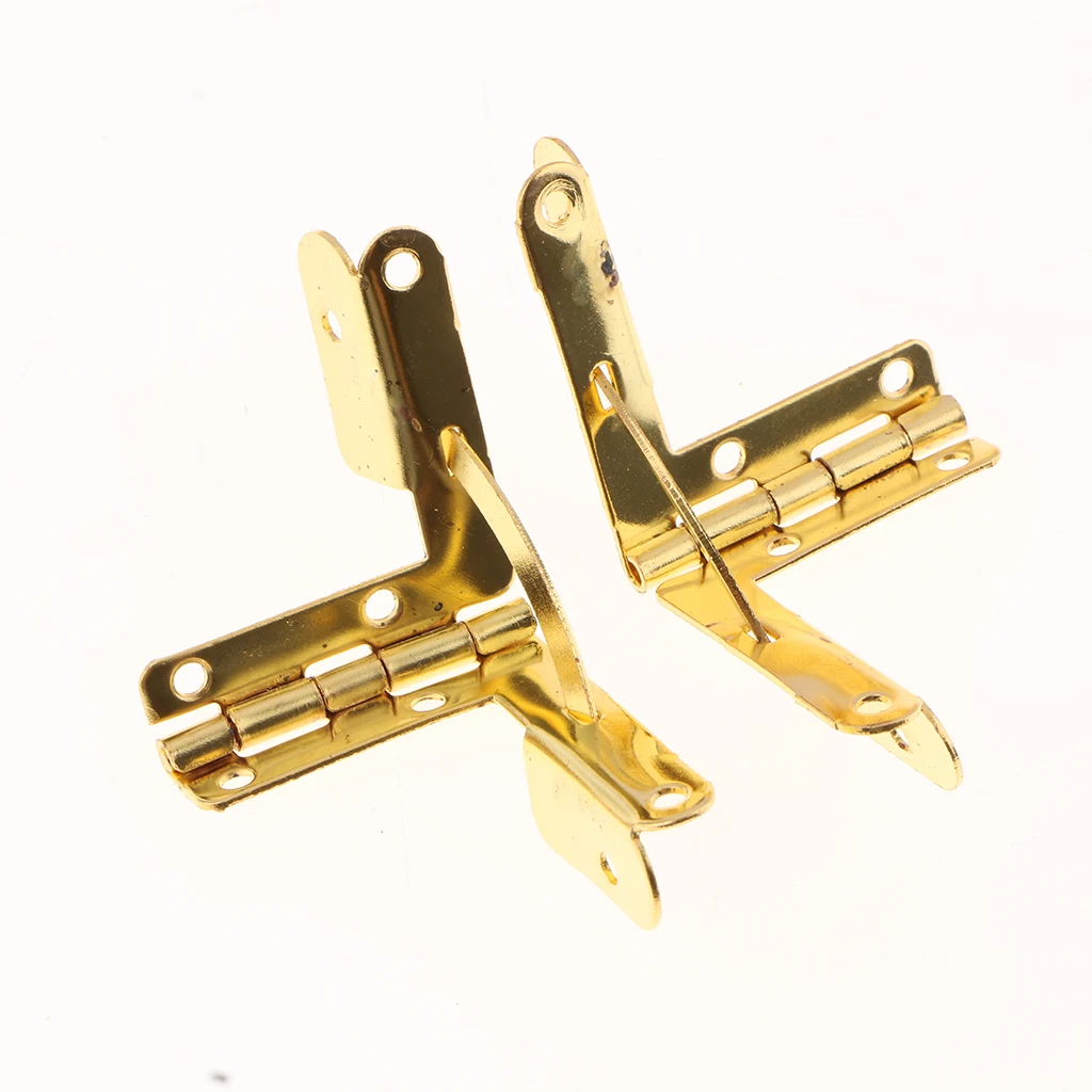 20pcs 90 Degree Angle Support Spring Hinges Door Hinge for Small Jewelry Wine Case Cabinet Watch Box Wooden Lid