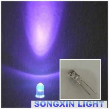 

Free shipping 50PCS 3MM Purple / UV LED super bright F3 LED Diodes 390-410NM F3MM Diodes 3mm led 3mm uv /purple