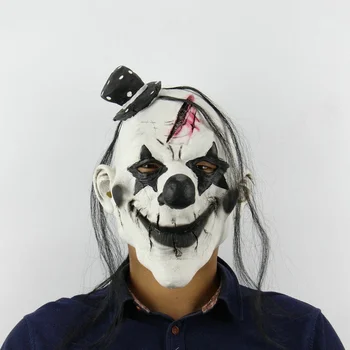 

Halloween Costumes Clown Mask Adult Latex White Hair Halloween Mask Clown